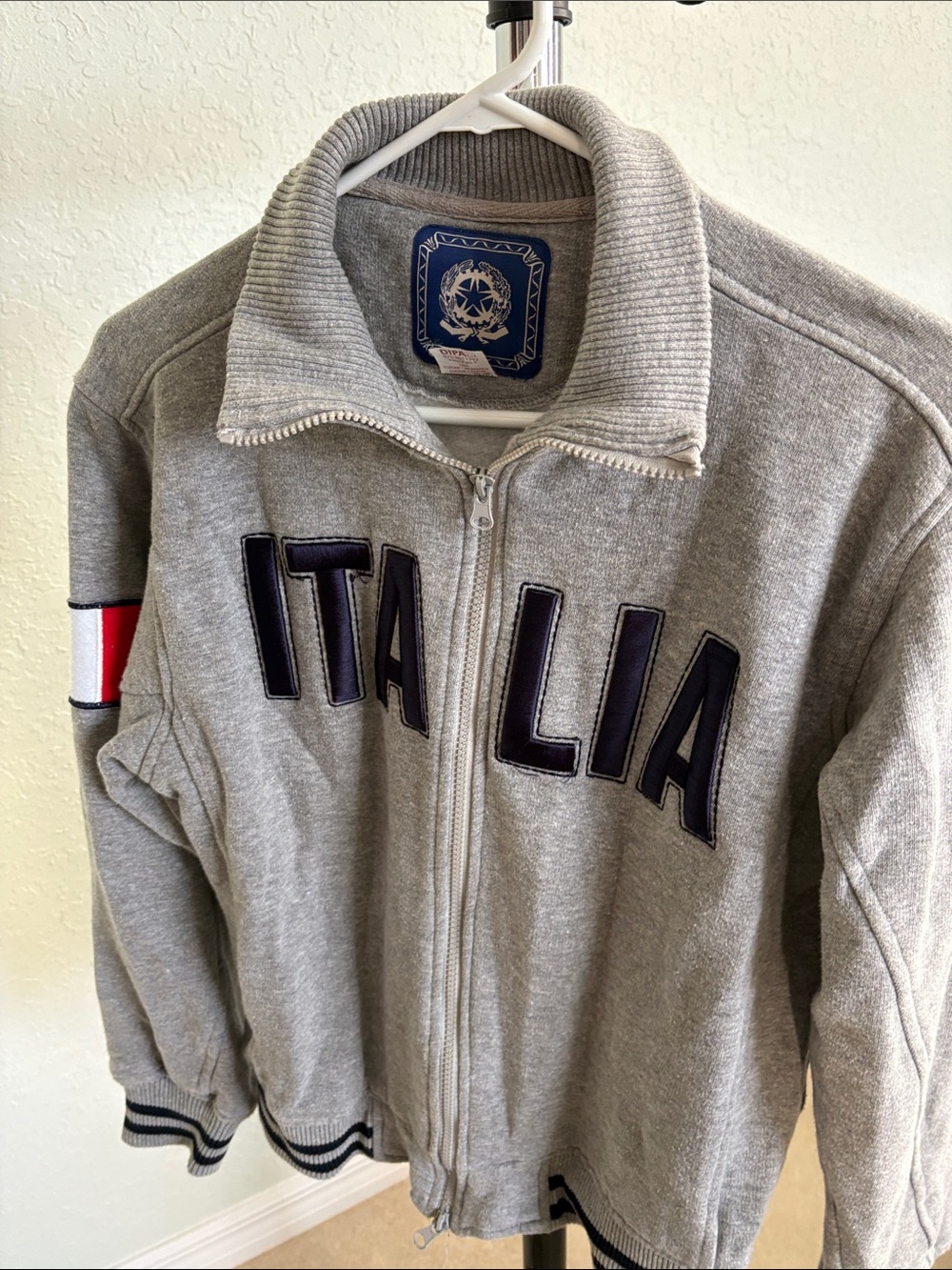 Italia Zip-Front unisex Sweater Jacket - Gray